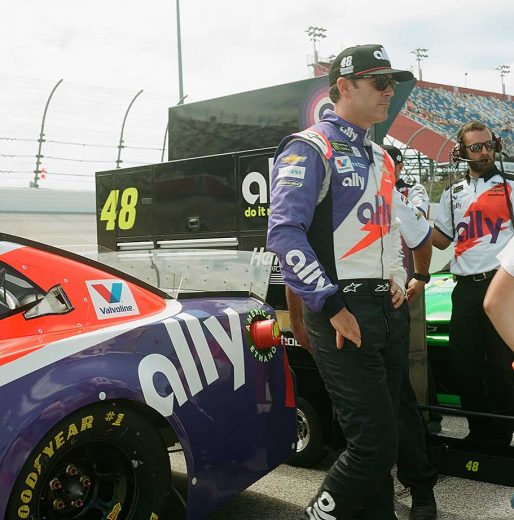 Jimmie Johnson before qualifying at Darlington Raceway