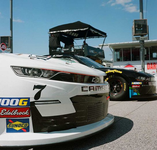 The No. 7 and No. 00 on the Xfinity grid at Darlington Raceway