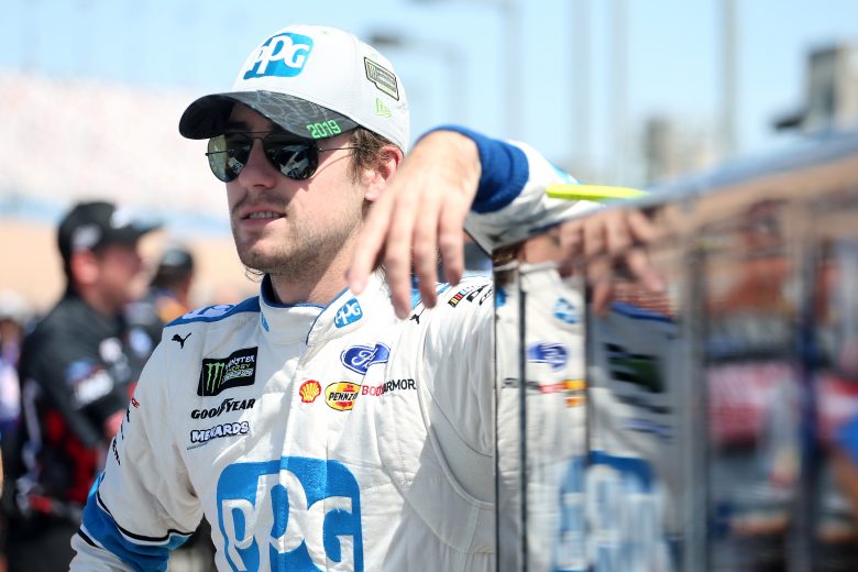 LAS VEGAS, NEVADA - SEPTEMBER 14: Ryan Blaney, driver of the #12 PPG Ford, stands on the grid during qualifying for the Monster Energy NASCAR Cup Series South Point 400 at Las Vegas Motor Speedway on September 14, 2019 in Las Vegas, Nevada. (Photo by Matt Sullivan/Getty Images) | Getty Images