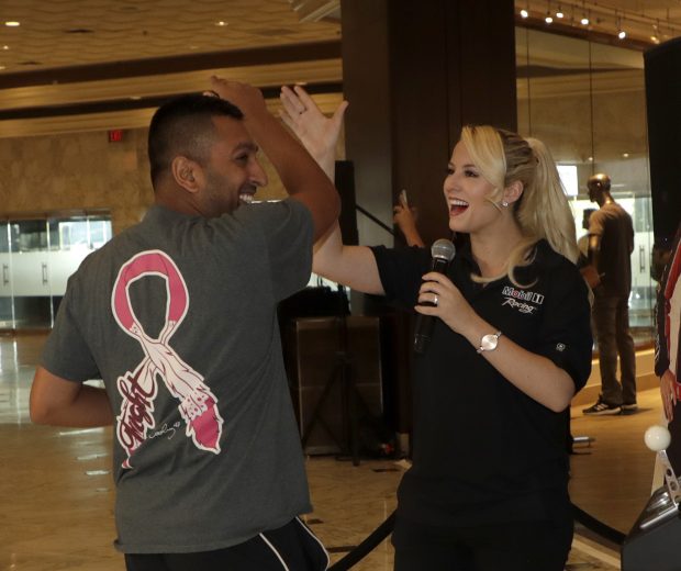 September 12, 2019:   Clint Bowyer and Kevin Harvick at the MGM in Las Vegas, NV. (HHP/Harold Hinson)
