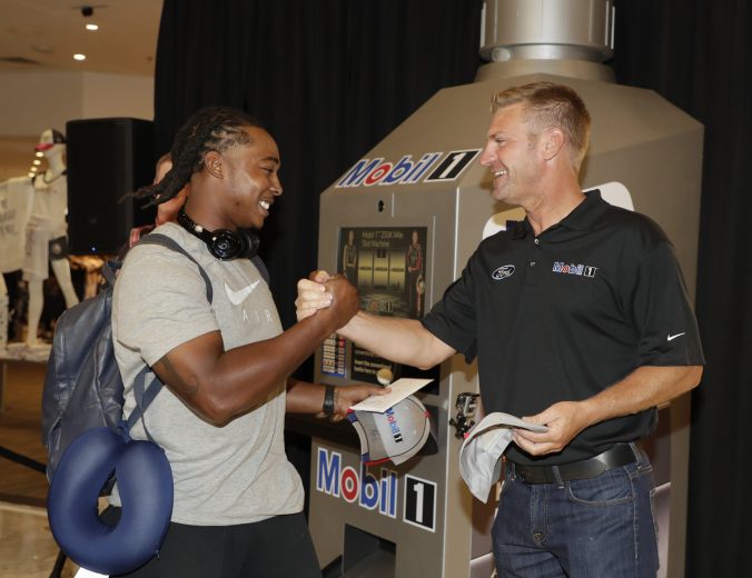 September 12, 2019:   Clint Bowyer and Kevin Harvick at the MGM in Las Vegas, NV. (HHP/Harold Hinson)