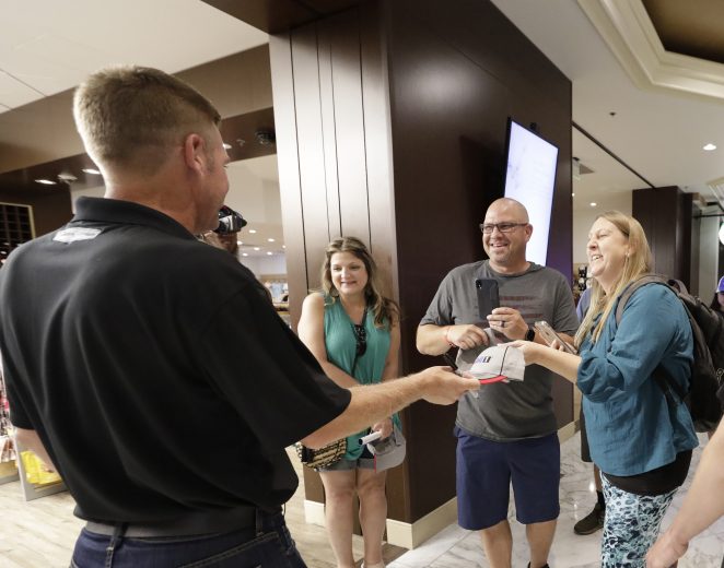 September 12, 2019:   Clint Bowyer and Kevin Harvick at the MGM in Las Vegas, NV. (HHP/Harold Hinson)
