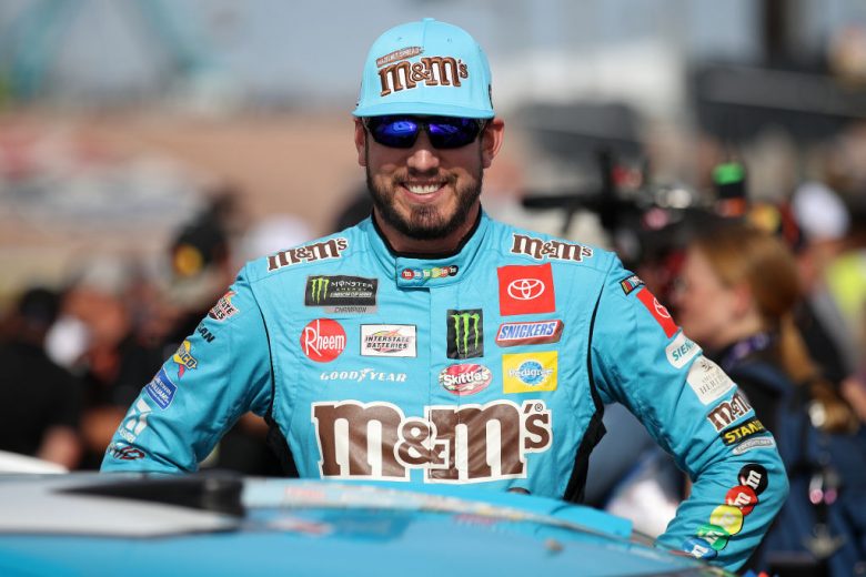 LAS VEGAS, NEVADA - SEPTEMBER 15: Kyle Busch, driver of the #18 M&M's Hazelnut Toyota, stands on the grid during the Monster Energy NASCAR Cup Series South Point 400 at Las Vegas Motor Speedway on September 15, 2019 in Las Vegas, Nevada. (Photo by Chris Graythen/Getty Images) | Getty Images