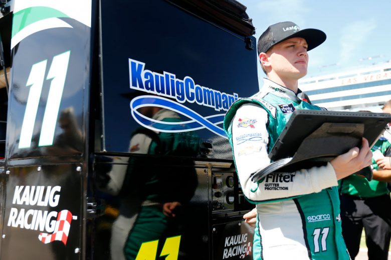 LAS VEGAS, NEVADA - SEPTEMBER 14: Justin Haley, driver of the #11 LeafFilter Gutter Protection Chevrolet, stands on the grid during qualifying for the NASCAR Xfinity Series Rhino Pro Trucks Outfitters 300 at Las Vegas Motor Speedway on September 14, 2019 in Las Vegas, Nevada. (Photo by Jonathan Ferrey/Getty Images) | Getty Images