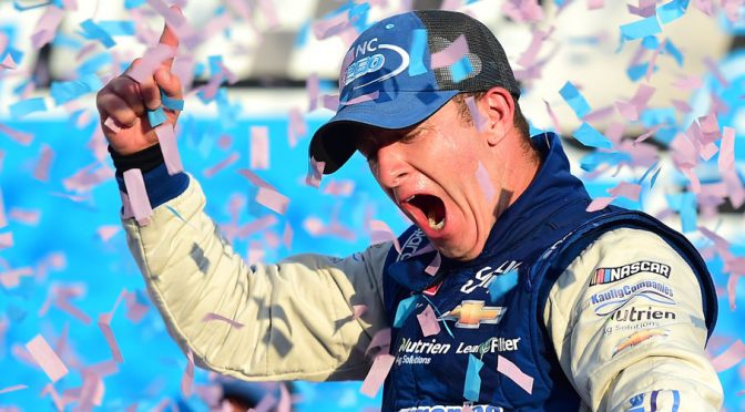 Featured Image for AJ Allmendinger holds on to win wild Xfinity Series Playoffs race at Roval