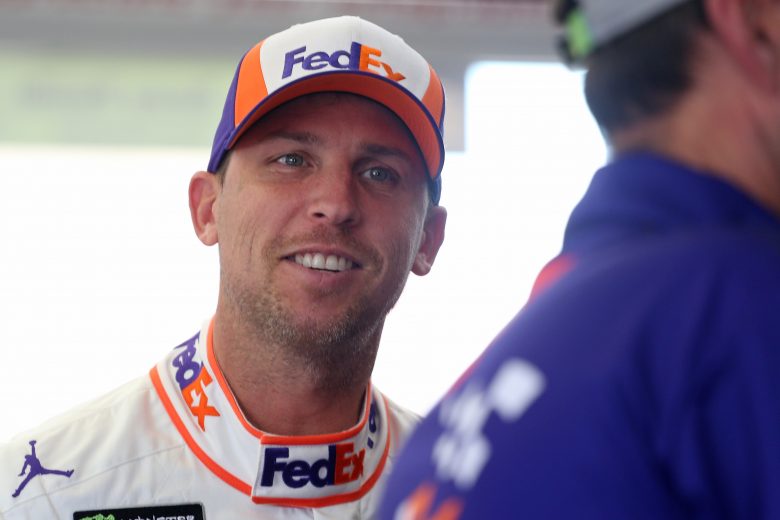 LAS VEGAS, NEVADA - SEPTEMBER 13: Denny Hamlin, driver of the #11 FedEx Ground Toyota, stands by his car during practice for the Monster Energy NASCAR Cup Series South Point 400 at Las Vegas Motor Speedway on September 13, 2019 in Las Vegas, Nevada. (Photo by Matt Sullivan/Getty Images) | Getty Images