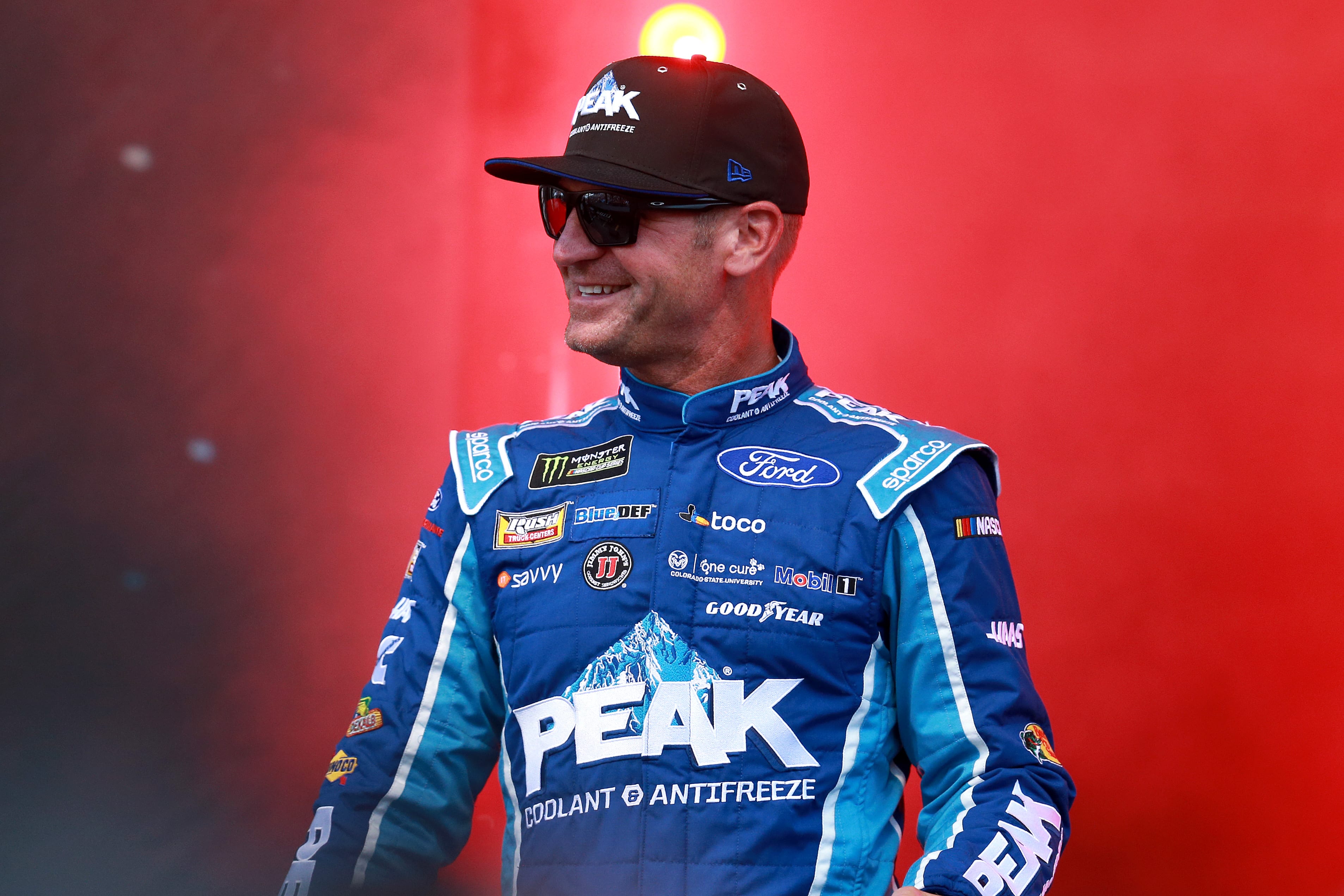 BRISTOL, TENNESSEE - AUGUST 17: Clint Bowyer, driver of the #14 Peak Lighting Ford, is introduced prior to the Monster Energy NASCAR Cup Series Bass Pro Shops NRA Night Race at Bristol Motor Speedway on August 17, 2019 in Bristol, Tennessee. (Photo by Sean Gardner/Getty Images) | Getty Images