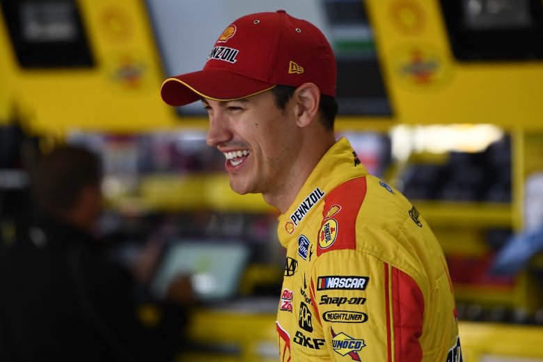 BROOKLYN, MICHIGAN - AUGUST 10: Joey Logano, driver of the #22 Shell Pennzoil Ford, stands by his car during practice for the Monster Energy NASCAR Cup Series Consumers Energy 400 at Michigan International Speedway on August 10, 2019 in Brooklyn, Michigan. (Photo by Stacy Revere/Getty Images) | Getty Images