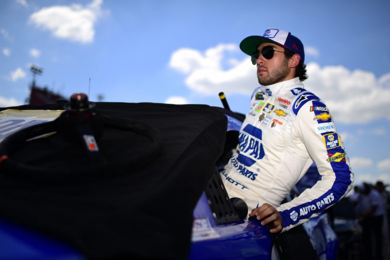DARLINGTON, SOUTH CAROLINA - AUGUST 31: Chase Elliott, driver of the #9 NAPA Throwback Chevrolet, climbs into his car during qualifying for the Monster Energy NASCAR Cup Series Bojangles' Southern 500 at Darlington Raceway on August 31, 2019 in Darlington, South Carolina. (Photo by Jared C. Tilton/Getty Images) | Getty Images