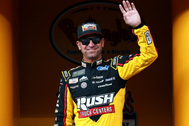 DARLINGTON, SOUTH CAROLINA - SEPTEMBER 01: Clint Bowyer, driver of the #14 Rush Truck Centers/Mobil 1 Ford, walks on stage during driver intros for the Monster Energy NASCAR Cup Series Bojangles' Southern 500 at Darlington Raceway on September 01, 2019 in Darlington, South Carolina. (Photo by Sean Gardner/Getty Images) | Getty Images