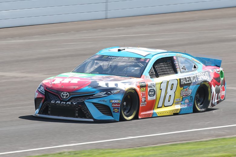 INDIANAPOLIS, INDIANA - SEPTEMBER 07: Kyle Busch, driver of the #18 M&M's Toyota, drives during practice for the Monster Energy NASCAR Cup Series Big Machine Vodka 400 at Indianapolis Motor Speedway on September 07, 2019 in Indianapolis, Indiana. (Photo by Matt Sullivan/Getty Images) | Getty Images