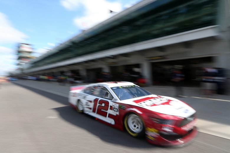 INDIANAPOLIS, INDIANA - SEPTEMBER 07: Ryan Blaney, driver of the #12 Wabash National Ford, drives through the garage area during practice for the Monster Energy NASCAR Cup Series Big Machine Vodka 400 at Indianapolis Motor Speedway on September 07, 2019 in Indianapolis, Indiana. (Photo by Brian Lawdermilk/Getty Images) | Getty Images