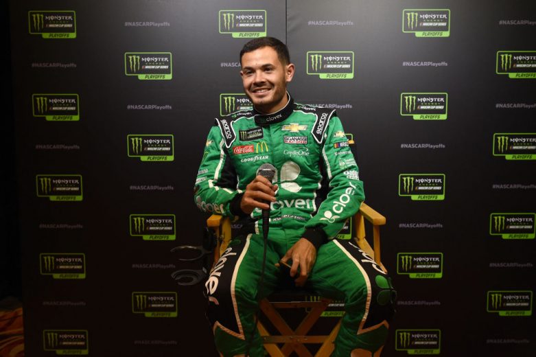 LAS VEGAS, NEVADA - SEPTEMBER 12: Kyle Larson, driver of the #42 McDonald's Chevrolet, speaks with members of the media during the Monster Energy NASCAR Cup Series Playoffs Media Day at the South Point Hotel & Casino on September 12, 2019 in Las Vegas, Nevada. (Photo by David Becker/Getty Images) | Getty Images
