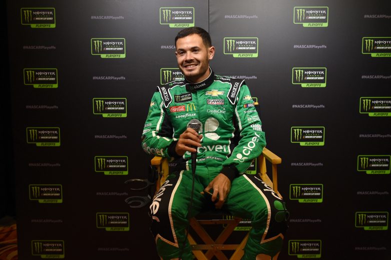 LAS VEGAS, NEVADA - SEPTEMBER 12:  Kyle Larson, driver of the #42 McDonald's Chevrolet, speaks with members of the media during the Monster Energy NASCAR Cup Series Playoffs Media Day at the South Point Hotel & Casino on September 12, 2019 in Las Vegas, Nevada.  (Photo by David Becker/Getty Images) | Getty Images