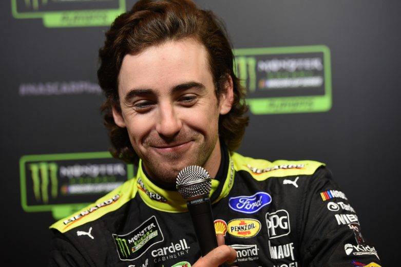 LAS VEGAS, NEVADA - SEPTEMBER 12:  Ryan Blaney, driver of the #12 Wabash National Ford, speaks with members of the media during the Monster Energy NASCAR Cup Series Playoffs Media Day at the South Point Hotel & Casino on September 12, 2019 in Las Vegas, Nevada.  (Photo by David Becker/Getty Images) | Getty Images