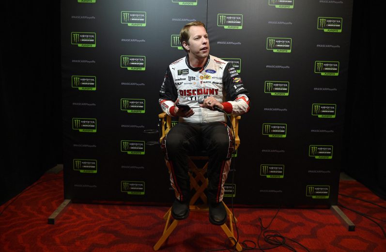 LAS VEGAS, NEVADA - SEPTEMBER 12:  Brad Keselowski, driver of the #2 Discount Tire Ford, speaks with members of the media during the Monster Energy NASCAR Cup Series Playoffs Media Day at the South Point Hotel & Casino on September 12, 2019 in Las Vegas, Nevada.  (Photo by David Becker/Getty Images) | Getty Images