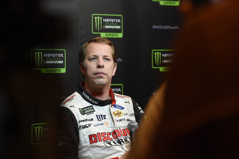 LAS VEGAS, NEVADA - SEPTEMBER 12:  Brad Keselowski, driver of the #2 Discount Tire Ford, speaks with members of the media during the Monster Energy NASCAR Cup Series Playoffs Media Day at the South Point Hotel & Casino on September 12, 2019 in Las Vegas, Nevada.  (Photo by David Becker/Getty Images) | Getty Images