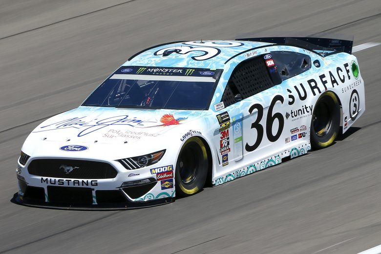 LAS VEGAS, NEVADA - SEPTEMBER 13: Matt Tifft, driver of the #36 Surface/Maui Jim Ford, drives during practice for the Monster Energy NASCAR Cup Series South Point 400 at Las Vegas Motor Speedway on September 13, 2019 in Las Vegas, Nevada. (Photo by Jonathan Ferrey/Getty Images) | Getty Images
