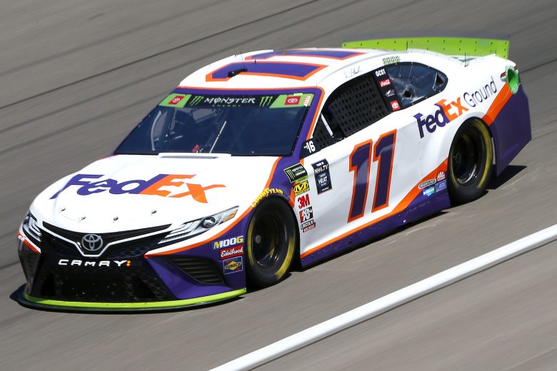 LAS VEGAS, NEVADA - SEPTEMBER 13: Denny Hamlin, driver of the #11 FedEx Ground Toyota, drives during practice for the Monster Energy NASCAR Cup Series South Point 400 at Las Vegas Motor Speedway on September 13, 2019 in Las Vegas, Nevada. (Photo by Jonathan Ferrey/Getty Images) | Getty Images