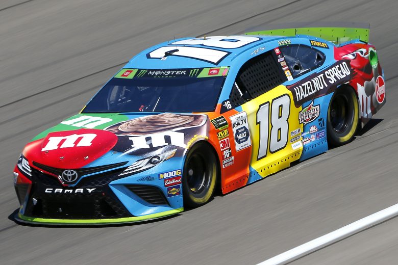 LAS VEGAS, NEVADA - SEPTEMBER 13: Kyle Busch, driver of the #18 M&M's Hazelnut Toyota, drives during practice for the Monster Energy NASCAR Cup Series South Point 400 at Las Vegas Motor Speedway on September 13, 2019 in Las Vegas, Nevada. (Photo by Jonathan Ferrey/Getty Images) | Getty Images