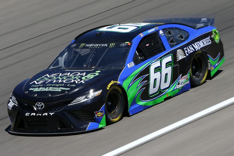 LAS VEGAS, NEVADA - SEPTEMBER 13: Joey Gase, driver of the #66 Nevada Donor Network Toyota, drives during practice for the Monster Energy NASCAR Cup Series South Point 400 at Las Vegas Motor Speedway on September 13, 2019 in Las Vegas, Nevada. (Photo by Jonathan Ferrey/Getty Images) | Getty Images