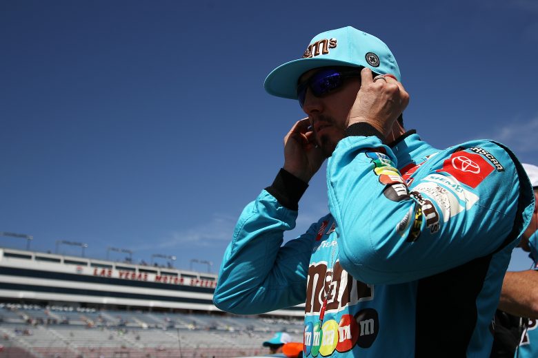 LAS VEGAS, NEVADA - SEPTEMBER 14: Kyle Busch, driver of the #18 M&M's Hazelnut Toyota, stands on the grid during qualifying for the NASCAR Xfinity Series Rhino Pro Trucks Outfitters 300 at Las Vegas Motor Speedway on September 14, 2019 in Las Vegas, Nevada. (Photo by Chris Graythen/Getty Images) | Getty Images