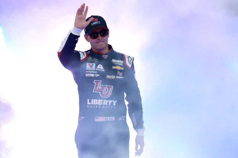 RICHMOND, VIRGINIA - SEPTEMBER 21: William Byron, driver of the #24 Liberty University Chevrolet, walks the red carpet during driver intro prior to the start of the Monster Energy NASCAR Cup Series Federated Auto Parts 400 at Richmond Raceway on September 21, 2019 in Richmond, Virginia. (Photo by Sean Gardner/Getty Images) | Getty Images