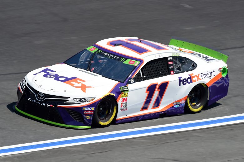 CHARLOTTE, NORTH CAROLINA - SEPTEMBER 27: Denny Hamlin, driver of the #11 FedEx Freight Toyota, practices for the Monster Energy NASCAR Cup Series Bank of America ROVAL 400 at Charlotte Motor Speedway on September 27, 2019 in Charlotte, North Carolina. (Photo by Jared C. Tilton/Getty Images) | Getty Images