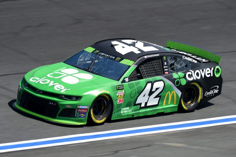 CHARLOTTE, NORTH CAROLINA - SEPTEMBER 27: Kyle Larson, driver of the #42 Clover Chevrolet, practices for the Monster Energy NASCAR Cup Series Bank of America ROVAL 400 at Charlotte Motor Speedway on September 27, 2019 in Charlotte, North Carolina. (Photo by Jared C. Tilton/Getty Images) | Getty Images