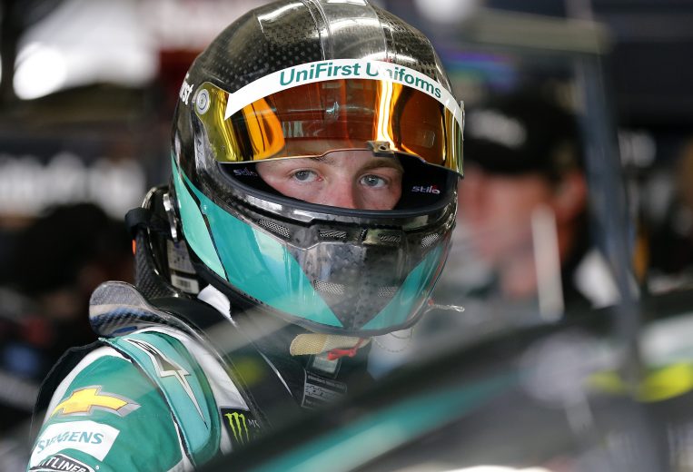 CHARLOTTE, NORTH CAROLINA - SEPTEMBER 28: William Byron, driver of the #24 UniFirst Chevrolet, stands in the garage area during practice for the Monster Energy NASCAR Cup Series Bank of America ROVAL 400 at Charlotte Motor Speedway on September 28, 2019 in Charlotte, North Carolina. (Photo by Brian Lawdermilk/Getty Images) | Getty Images