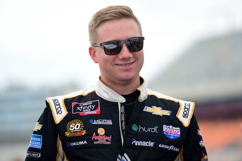 CHARLOTTE, NORTH CAROLINA - SEPTEMBER 28: Tyler Reddick, driver of the #2 Emerson Chevrolet, stands on the grid during qualifying for the NASCAR Xfinity Series Drive for the Cure 250 presented by Blue Cross Blue Shield of North Carolina at Charlotte Motor Speedway on September 28, 2019 in Charlotte, North Carolina. (Photo by Jared C. Tilton/Getty Images) | Getty Images