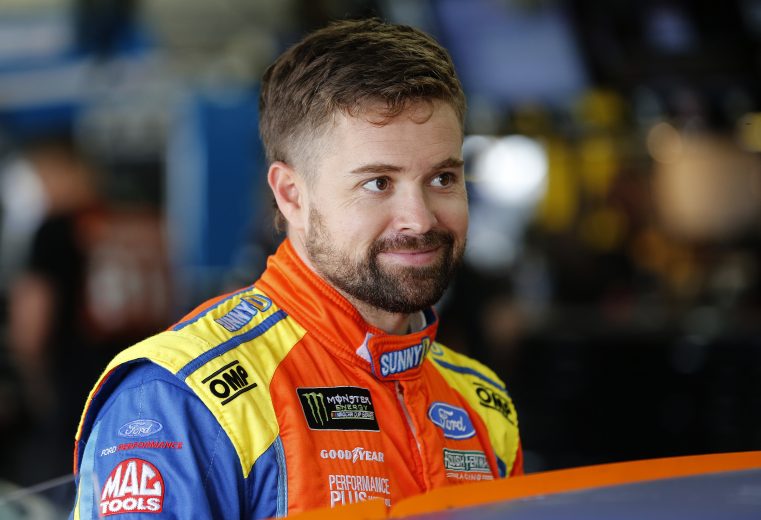 CHARLOTTE, NORTH CAROLINA - SEPTEMBER 28: Ricky Stenhouse Jr., driver of the #17 SunnyD Ford, stands in the garage area during practice for the Monster Energy NASCAR Cup Series Bank of America ROVAL 400 at Charlotte Motor Speedway on September 28, 2019 in Charlotte, North Carolina. (Photo by Brian Lawdermilk/Getty Images) | Getty Images