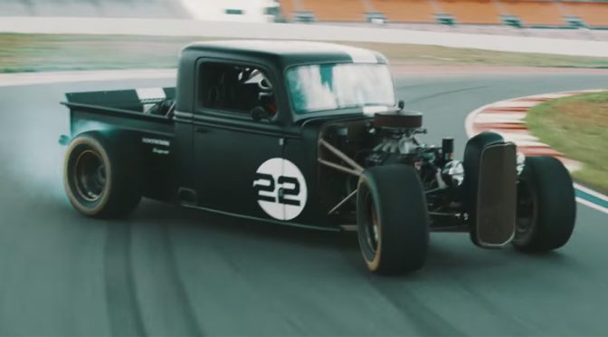 Watch: Joey Logano takes 1935 hot rod for a Roval spin