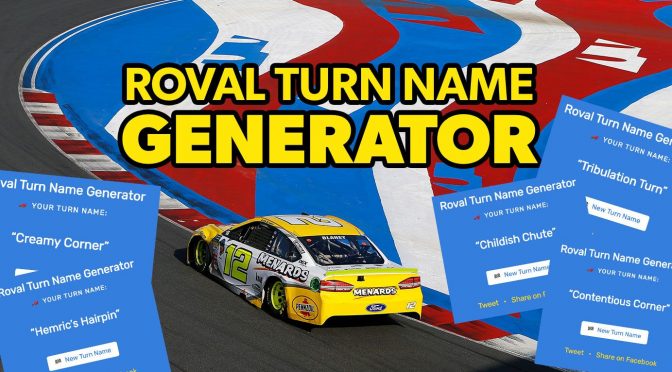 Featured Image for Create a Charlotte Roval turn name for one of the course’s turns