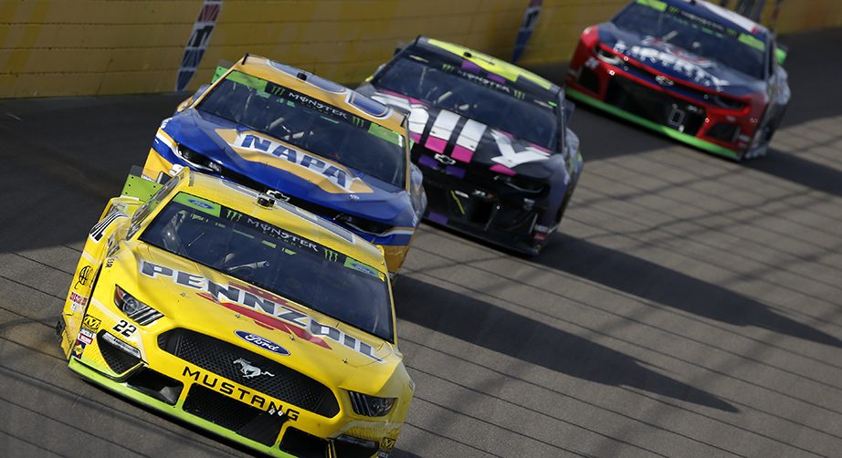 LAS VEGAS, NEVADA - SEPTEMBER 15: Joey Logano, driver of the #22 Pennzoil Ford, races during the Monster Energy NASCAR Cup Series South Point 400 at Las Vegas Motor Speedway on September 15, 2019 in Las Vegas, Nevada. (Photo by Jonathan Ferrey/Getty Images) | Getty Images