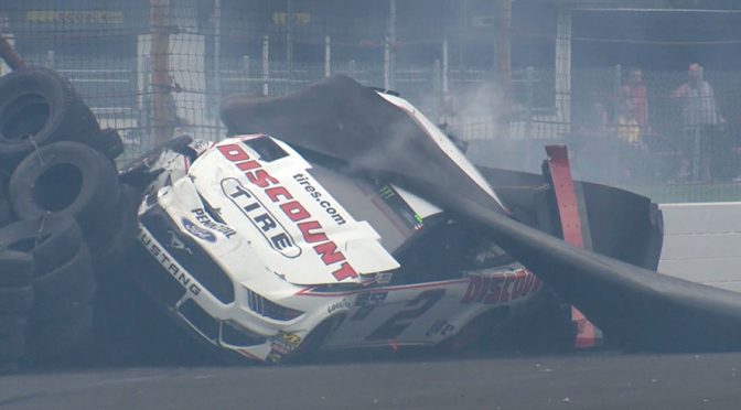 Keselowski, Jones involved in wreck at end of Stage 1 at Indy