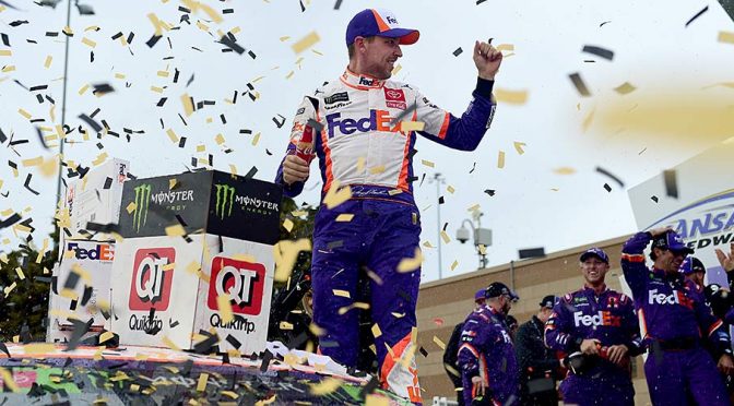 Featured Image for Hamlin wins at Kansas as Elliott is last driver into Round of 8