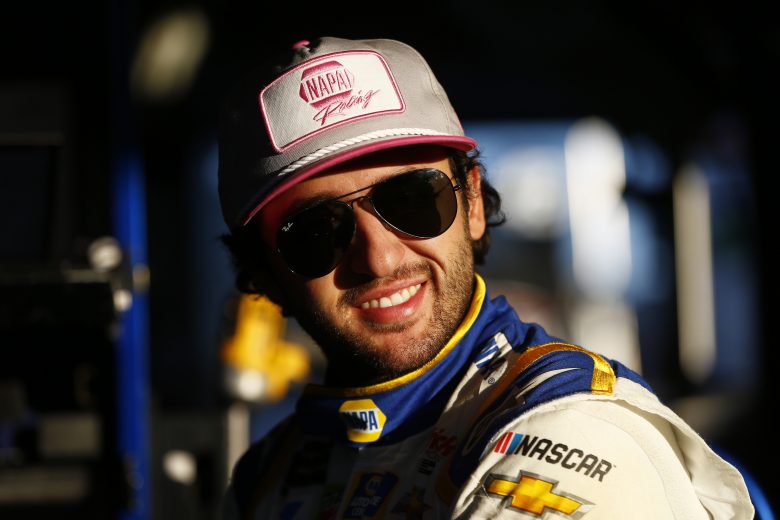 KANSAS CITY, KANSAS - OCTOBER 18:  Chase Elliott, driver of the #9 NAPA Auto Parts Chevrolet, waits in the garage during practice for the Monster Energy NASCAR Cup Series Hollywood Casino 400 at Kansas Speedway on October 18, 2019 in Kansas City, Kansas. (Photo by Jonathan Ferrey/Getty Images) | Getty Images