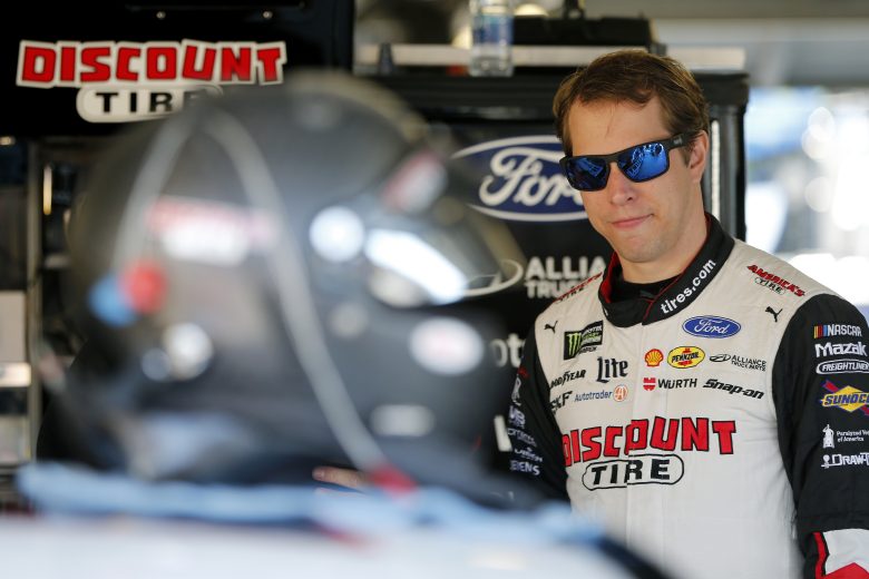 KANSAS CITY, KANSAS - OCTOBER 18: Brad Keselowski, driver of the #2 Discount Tire Ford, looks on during practice for the Monster Energy NASCAR Cup Series Hollywood Casino 400 at Kansas Speedway on October 18, 2019 in Kansas City, Kansas. (Photo by Brian Lawdermilk/Getty Images) | Getty Images