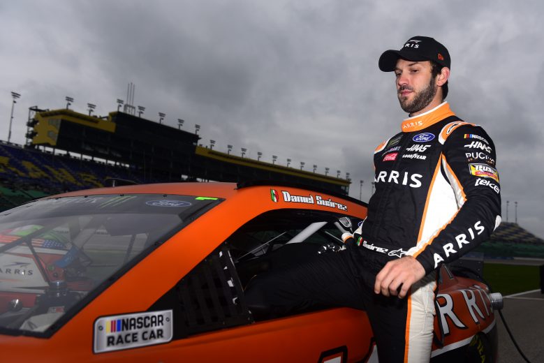 KANSAS CITY, KANSAS - OCTOBER 19: Daniel Suarez, driver of the #41 ARRIS Ford, climbs into his car during qualifying for the Monster Energy NASCAR Cup Series Hollywood Casino 400 at Kansas Speedway on October 19, 2019 in Kansas City, Kansas. (Photo by Jared C. Tilton/Getty Images) | Getty Images