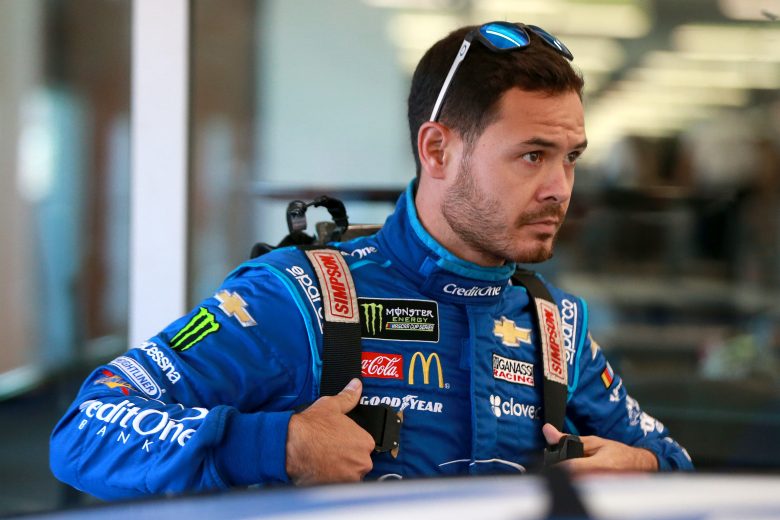 RICHMOND, VIRGINIA - SEPTEMBER 20: Kyle Larson, driver of the #42 Credit One Bank Chevrolet, stands in the garage during practice for the Monster Energy NASCAR Cup Series Federated Auto Parts 400 at Richmond Raceway on September 20, 2019 in Richmond, Virginia. (Photo by Sean Gardner/Getty Images) | Getty Images