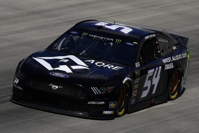 DOVER, DELAWARE - OCTOBER 04: Garrett Smithley, driver of the #54 AQRE.app Ford, drives during practice for the Monster Energy NASCAR Cup Series Drydene 400 at Dover International Speedway on October 04, 2019 in Dover, Delaware. (Photo by Jeff Zelevansky/Getty Images)