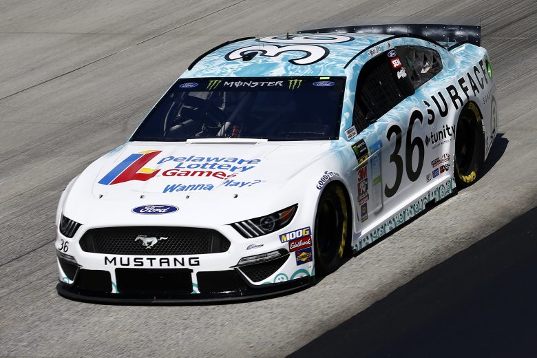 DOVER, DELAWARE - OCTOBER 04: Matt Tifft, driver of the #36 Delaware Lottery/Surface Ford,  drives during practice for the Monster Energy NASCAR Cup Series Drydene 400 at Dover International Speedway on October 04, 2019 in Dover, Delaware. (Photo by Jeff Zelevansky/Getty Images)