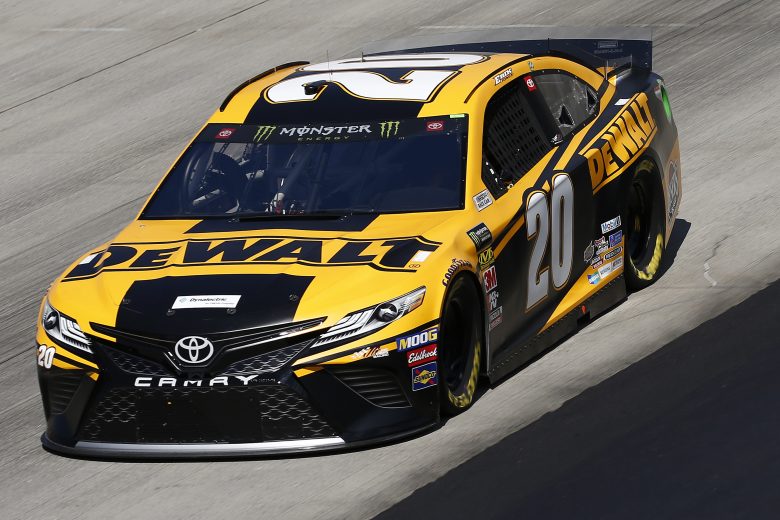 DOVER, DELAWARE - OCTOBER 04: Erik Jones, driver of the #20 DeWalt Toyota,  drives during practice for the Monster Energy NASCAR Cup Series Drydene 400 at Dover International Speedway on October 04, 2019 in Dover, Delaware. (Photo by Jeff Zelevansky/Getty Images)