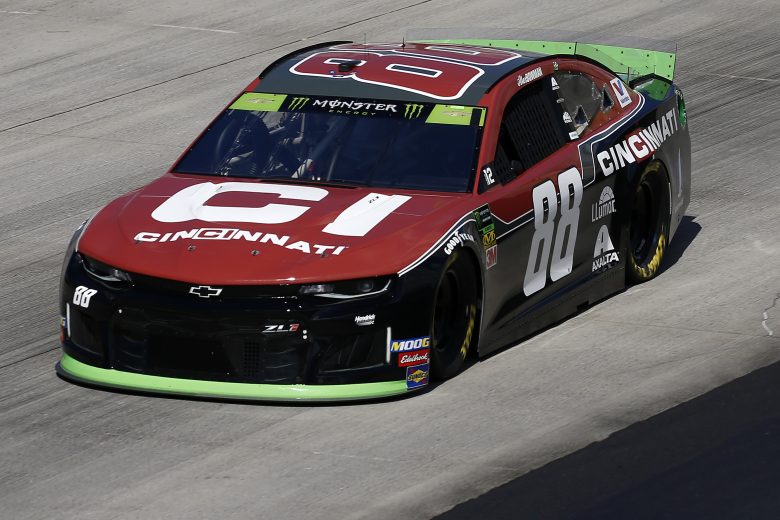 DOVER, DELAWARE - OCTOBER 04: Alex Bowman, driver of the #88 Cincinnati Chevrolet, drives during practice for the Monster Energy NASCAR Cup Series Drydene 400 at Dover International Speedway on October 04, 2019 in Dover, Delaware. (Photo by Jeff Zelevansky/Getty Images)