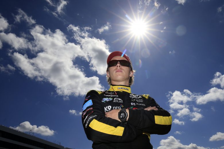 DOVER, DELAWARE - OCTOBER 05: Brandon Jones, driver of the #19 Menards/Atlas Toyota, stands on the grid during qualifying for the NASCAR Xfinity Series Use Your Melon Drive Sober 200 at Dover International Speedway on October 05, 2019 in Dover, Delaware. (Photo by Chris Trotman/Getty Images) | Getty Images