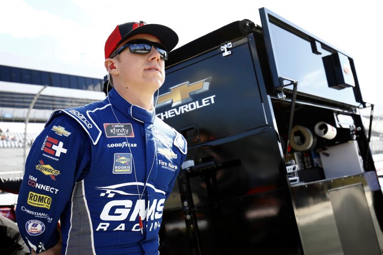 DOVER, DELAWARE - OCTOBER 05: John Hunter Nemechek, driver of the #23 ACME Chevrolet, stands on the grid during qualifying for the NASCAR Xfinity Series Use Your Melon Drive Sober 200 at Dover International Speedway on October 05, 2019 in Dover, Delaware. (Photo by Jeff Zelevansky/Getty Images)