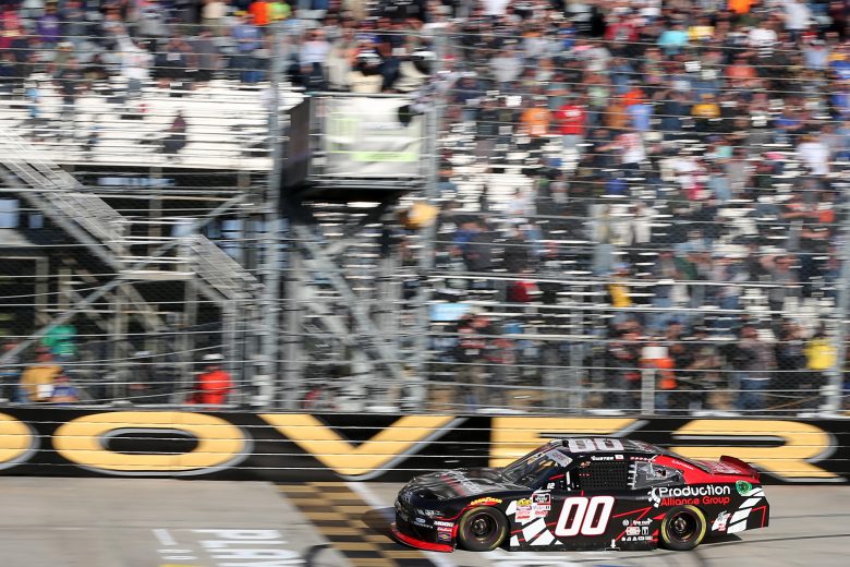 DOVER, DELAWARE - OCTOBER 05: Cole Custer, driver of the #00 Production Alliance Group Ford, takes the checkered flag to win the NASCAR Xfinity Series Use Your Melon Drive Sober 200 at Dover International Speedway on October 05, 2019 in Dover, Delaware. (Photo by Matt Sullivan/Getty Images) | Getty Images