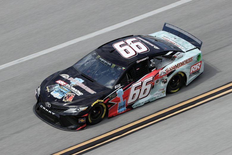 TALLADEGA, ALABAMA - OCTOBER 11: Joey Gase, driver of the #66 Fan Memories at Richmond Raceway Toyota, during practice for the Monster Energy NASCAR Cup Series 1000Bulbs.com 500 at Talladega Superspeedway on October 11, 2019 in Talladega, Alabama. (Photo by Chris Graythen/Getty Images) | Getty Images
