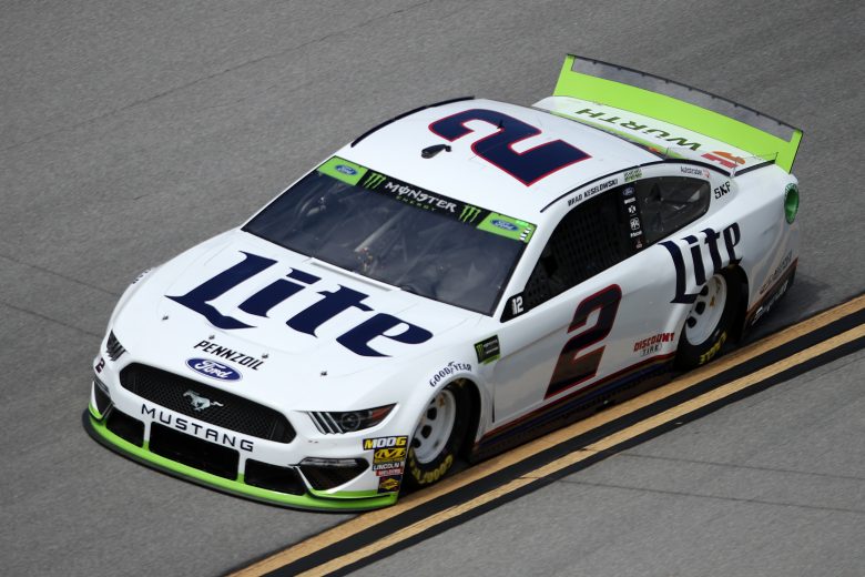 TALLADEGA, ALABAMA - OCTOBER 11: Brad Keselowski, driver of the #2 Miller Lite Ford, during practice for the Monster Energy NASCAR Cup Series 1000Bulbs.com 500 at Talladega Superspeedway on October 11, 2019 in Talladega, Alabama. (Photo by Chris Graythen/Getty Images) | Getty Images